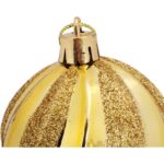 Złote Bombki Choinkowe Dekorowane Wytłaczaniem 6cm - zestaw 6szt - obrazek 3