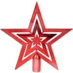 Plastikowa Gwiazda na Czubek Choinki – 19 cm CZERWONA