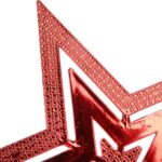 Plastikowa Gwiazda na Czubek Choinki – 19 cm CZERWONA - obrazek 3