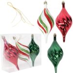 ZAWIESZKI BOMBKI CHOINKOWE NIETŁUKĄCE 3 szt. WRZECIONA ZESTAW OZDÓB