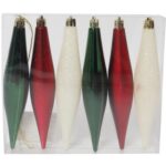 Zestaw 6 Eleganckich Plastikowych Bombek-Sopli 15 cm do Dekoracji Świątecznej - obrazek 2