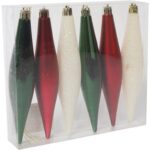 Zestaw 6 Eleganckich Plastikowych Bombek-Sopli 15 cm do Dekoracji Świątecznej - obrazek 3