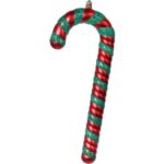 Zestaw 2 Plastikowych Zawieszek Świątecznych - Laski 26 cm, Zielono-Czerwone - obrazek 2