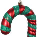 Zestaw 2 Plastikowych Zawieszek Świątecznych - Laski 26 cm, Zielono-Czerwone - obrazek 3