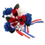 Stroik na świeczkę z chabrami i makami, 10cm, kolor niebieski. - obrazek 2