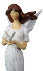 Anioł Opiekun w Białej Sukni - Ręcznie Malowana Figurka Dekoracyjna - obrazek 2