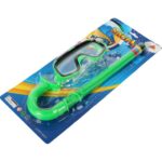 Zielony Zestaw do Nurkowania dla Dzieci: Maska z Rurką, Bez Lateksu, Regulowany Pasek - obrazek 2