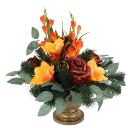 Elegancka Kompozycja Nagrobna w Stonowanych Kolorach