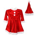 STRÓJ ŚNIEŻYNKI SUKIENKA I CZAPKA WELUROWA OBSZYTA FUTERKIEM