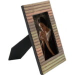 Ceramiczna zielono-pomarańczowa stojąca ramka na zdjęcie - obrazek 2