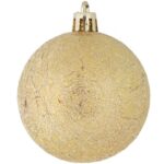 Złote, Plastikowe Bombki na Choinkę, 8 Szczegółowo Wykonanych Sztuk, 6 CM. - obrazek 3