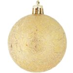 Złote Bombki Bożonarodzeniowe Plastikowe 6 cm - Zestaw 10 sztuk - obrazek 3