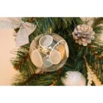 Komplet 6 bombek plastikowych, przezroczystych z białym dekorem - obrazek 3