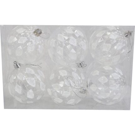 Komplet 6 bombek plastikowych 8 cm przeźroczystych