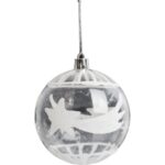 Kpl. 6 przezroczystych bombek plastikowych z dekorem 7 cm - obrazek 2