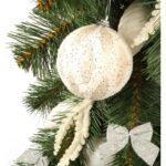 Bombka styropianowa biało-złota z brokatem - obrazek 3