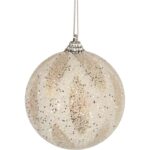 Bombka styropianowa biało-złota z brokatem
