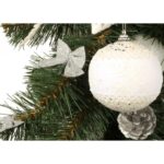 Bombka styropianowa biało-kremowa z brokatem - koronkowy wzór - obrazek 2