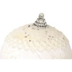 Bombka styropianowa biało-kremowa z brokatem - koronkowy wzór - obrazek 3