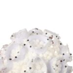 Bombka Styropianowa w Kolorze Białym ze Srebrnym Brokatem, 8 cm - obrazek 2