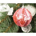 Bombka styropianowa różowa z brokatem - obrazek 3