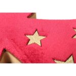 Drewniany Anioł z Aksamitu w Kolorze Czerwonym z Gwiazdami - obrazek 3