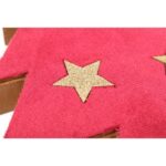 Czerwona Drewniana Choinka Pokryta Aksamitem z Złotymi Gwiazdkami - obrazek 3