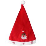 Czapka Mikołaja z Figurką, Czerwona, Wykonana z Miękkiego Materiału, Wymiary 40x28 cm