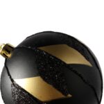 Komplet eleganckich bombek świątecznych Czarno-złote Luksusy, 3 szt., 8 cm - obrazek 3