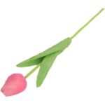 Sztuczny Tulipan Gumowany w Kolorze Różowym, Wysokość 34 cm - obrazek 3