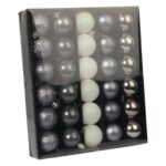 Komplet 30 bombek plastikowych w grafitowo-białym kolorze - obrazek 2