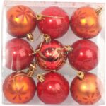 KPL.9 BOMBEK PLASTIKOWYCH CZERWONO POMARAŃCZOWYCH 6 CM - obrazek 2