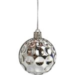 Komplet 6 Srebrnych Bombek Plastikowych 6 cm do Dekoracji Świątecznych - obrazek 3