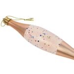 Komplet 9 Złotych Plastikowych Sopli z Brokatowym Dekorem - Ozdoba Świąteczna 15 cm - obrazek 3