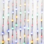 Kurtyna Świetlna LED o Rozszerzalnym Rozmiarze z 100 Kolorowymi Lampkami w Kształcie Śnieżynki - obrazek 3