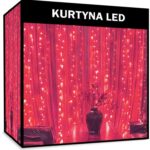 Kurtyna Świetlna Sople 100 LED Czerwona z Gniazdem Łączącym, Odporna na Warunki Atmosferyczne, Zewnętrzna IP44