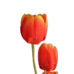 Gałązka 3 TULIPANÓW 80 CM POMARAŃCZOWA - obrazek 2