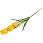Gałązka 3 TULIPANÓW 80 CM ŻÓŁTA - obrazek 3
