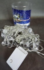 Kryształowe Lampki Choinkowe LED 40szt z Programatorem 8 Funkcji, Multi Kolorowe, Zasilanie 24V, Długość 4m - obrazek 3