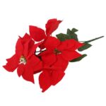 BUKIET 5 POINSENCJI WELUROWYCH 52 CM CZERWONYCH - obrazek 3