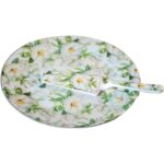 Talerz z łopatką do ciasta w kwiaty