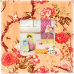 Stylowa drewniana ramka na zdjęcie z kwiecistym zdobieniem 13,5x13,5 cm