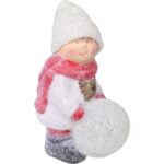 Figurka ceramiczna chłopiec z kulą na baterię 15,5 cm - obrazek 2