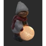 Figurka ceramiczna chłopiec z kulą na baterię 15,5 cm - obrazek 3