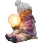 Figurka ceramiczna dziewczynka z kulą na baterię 17 cm - obrazek 2