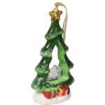 Ceramiczna Choinka Świąteczna z Podświetlaną Śnieżynką LED 15 cm - obrazek 3