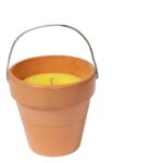 Świeca antykomarowa w ceramicznym wiaderku - Ozdoba i ochrona na tarasie i balkonie