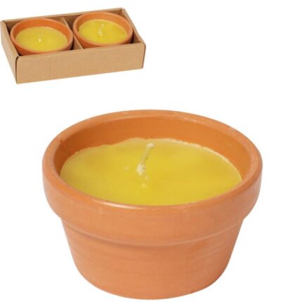 Świece antykomarowe w ceramice, komplet 2 szt. 7,5cm x 4cm