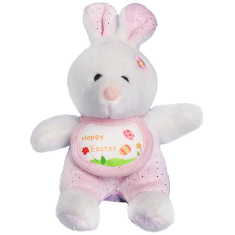 TLA8061R Różowy Pluszak KRÓLIK Wielkanocny z Napisem 'Happy Easter' - obrazek 1