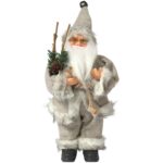 ŚWIĘTY MIKOŁAJ świąteczny FIGURKA skandynawski DEKORACJA ozdoba 24 cm szary - obrazek 2
